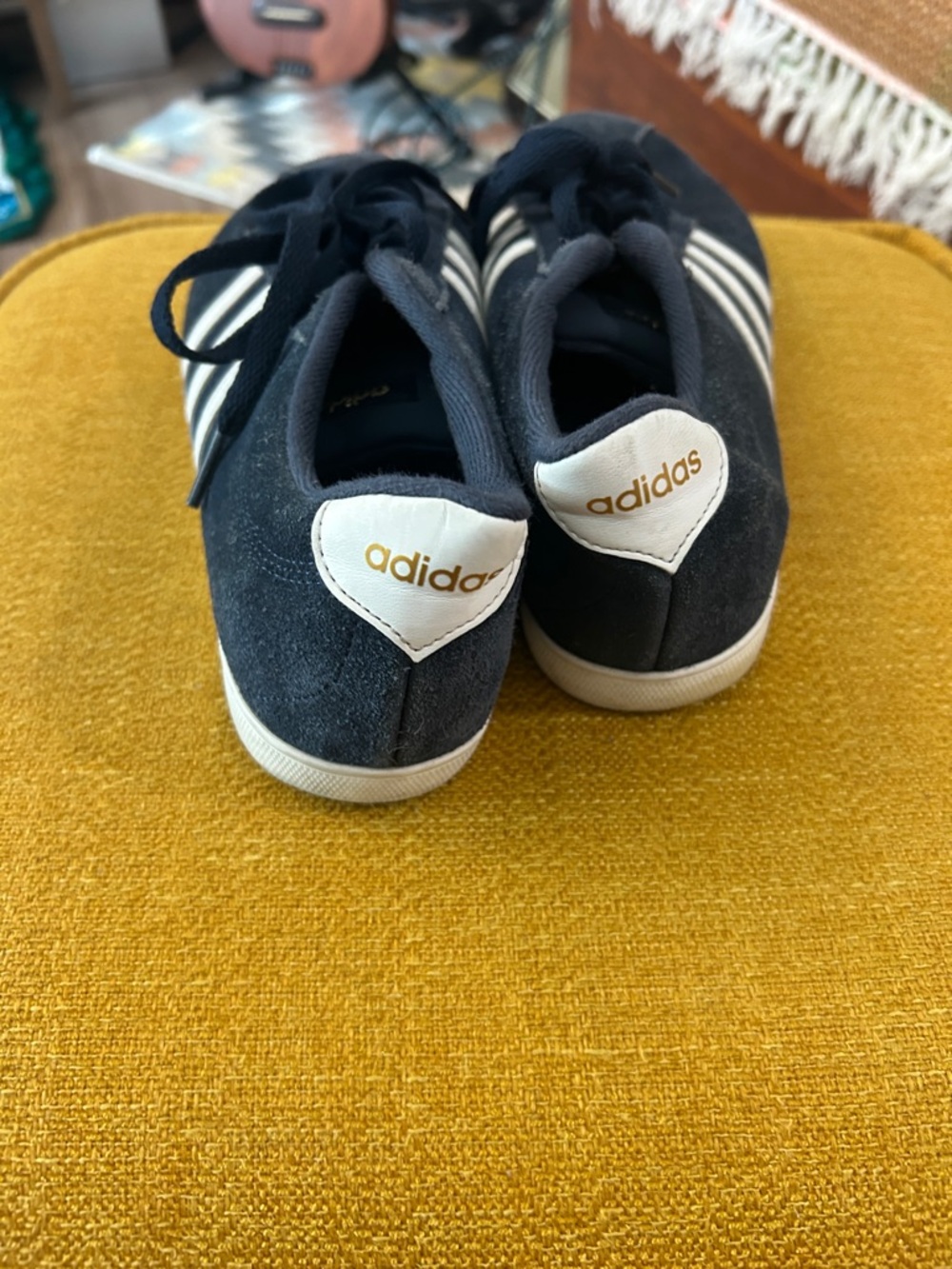 adidas Navy Suede Sneakers with White Stripes - Picture 6 of 6
